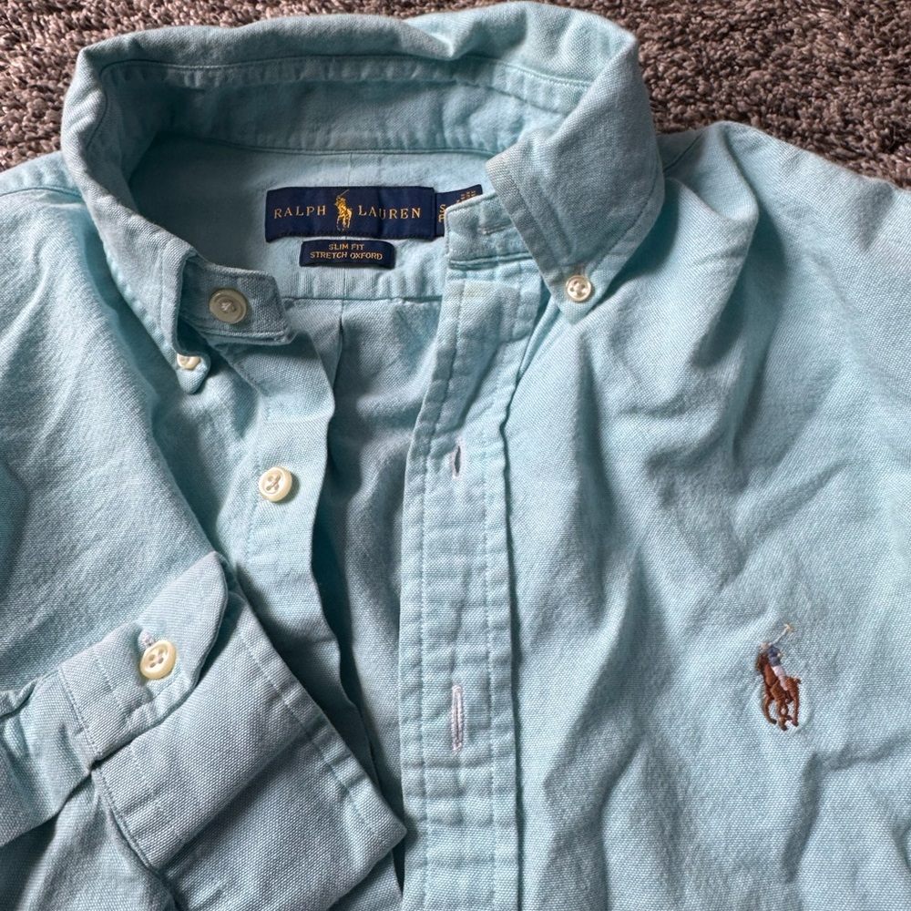 Blue Polo Ralph Lauren 
Long Sleeve Button Up
Men’s Small
A little wear